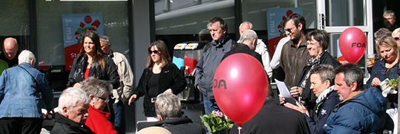 Medlemmer samlet til 1. maj i FOA Aalborg.